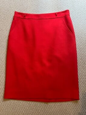 Trina Turk Vibrant Red Pencil Skirt Pockets 28” Waist